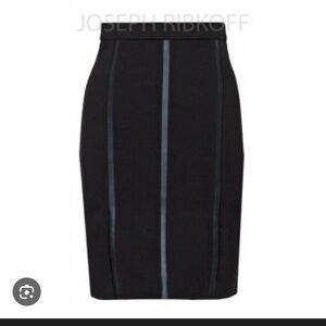Joseph Ribkoff Black Pencil Skirt  full zip stripes size 12